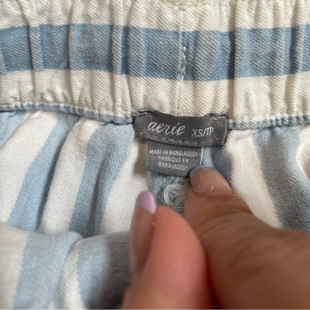 Aerie Blue and White Drawstring Nautical Shorts Size XS - Picture 4 of 6